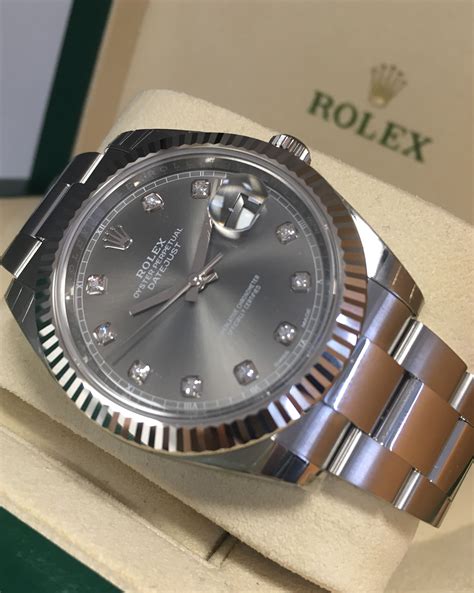 rolex datejust 41 rhodium diamond dial automatic mens watch 126334rdo|rolex datejust 41mm 126334.